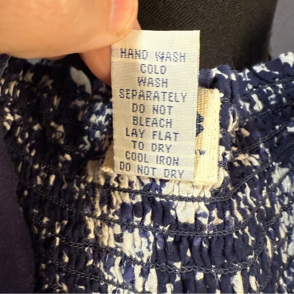 John Robshaw for Lucky White and Blue Crochet Halter Maxi Dress, Medium - Picture 11 of 11